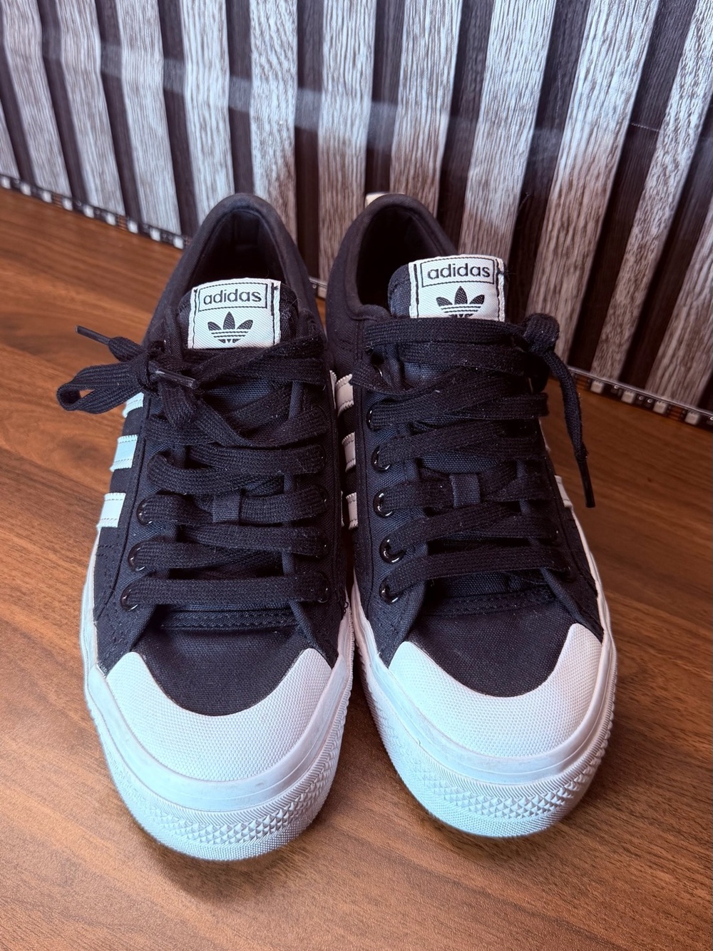 adidas Black and White Low-Top Canvas Sneakers